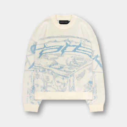 Pull en Maille Graphique – Confort Élégant Unisexe pour un Look Unique